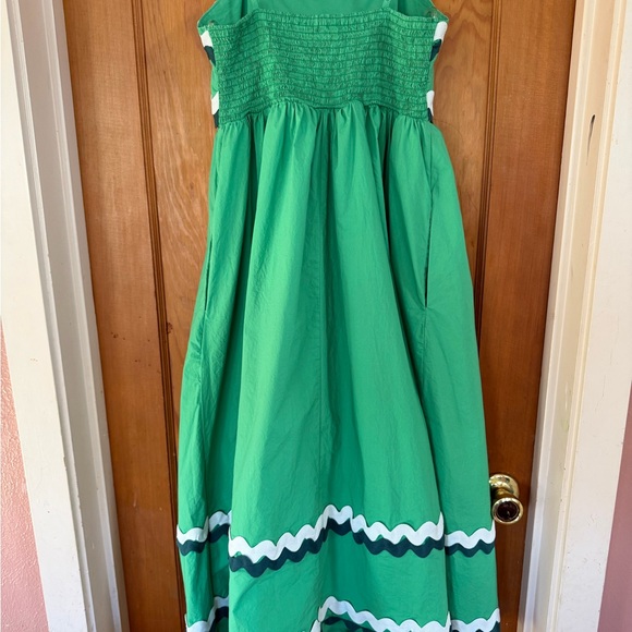 Entro Green Ric Rac Midi Dress Small Adjustable Straps - Picture 8 of 14
